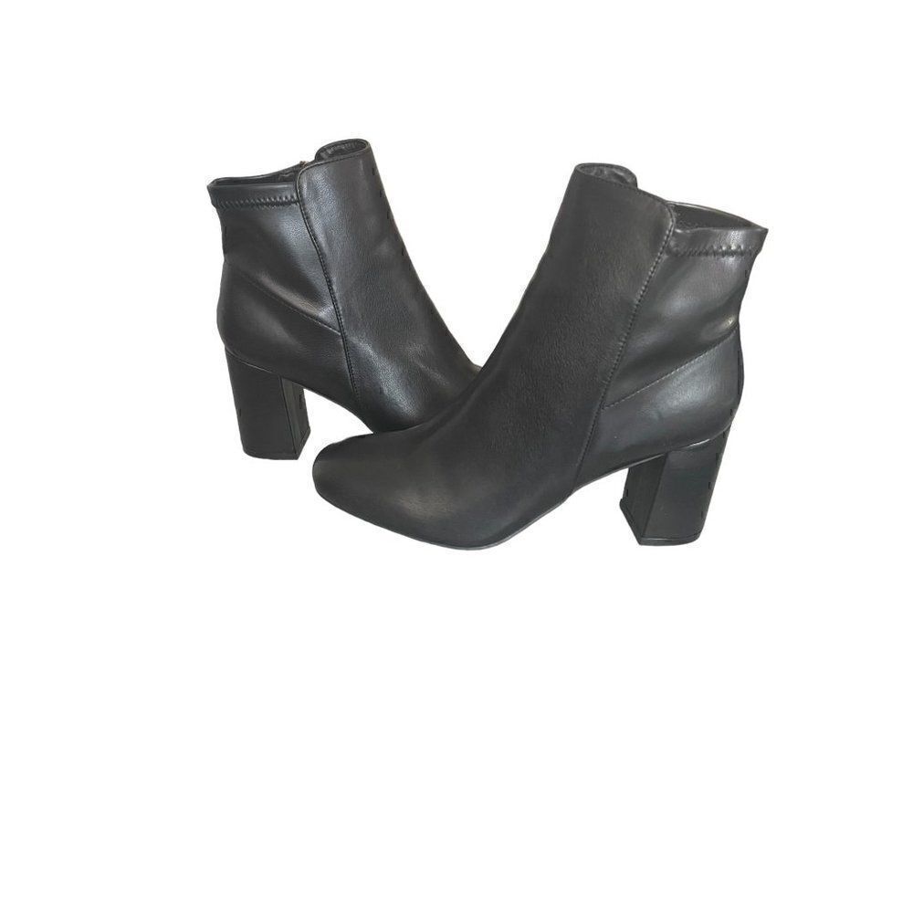 MIA Carla Black Ankle Bootie Block Heel Zipper Closure - Picture 8 of 8